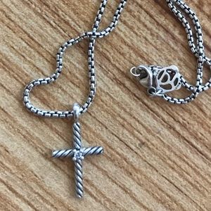 Authentic David Yurman Diamond Cross Necklace